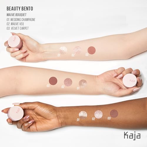 Kaja Eye Bento Bouncy Eyeshadow Trio – Mauve Bouquet (Mauve Berry) – Vegan & Cruelty-Free
