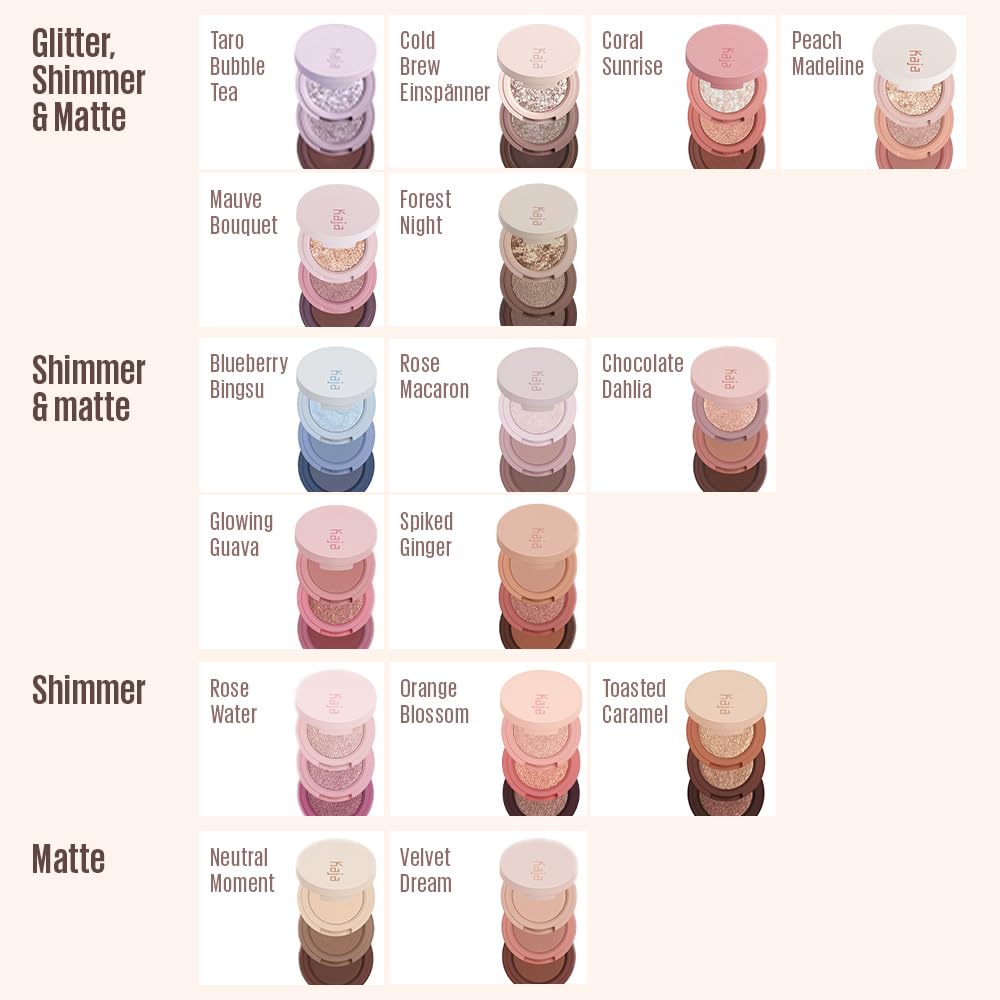 Kaja Eye Bento Bouncy Eyeshadow Trio – Mauve Bouquet (Mauve Berry) – Vegan & Cruelty-Free