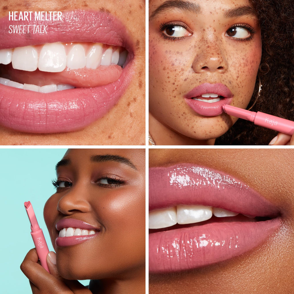 KAJA Lip Gloss Heart Melter | High-Shine Gloss in Bubblegum Pink Sweet Talk 02 | 0.04 Oz
