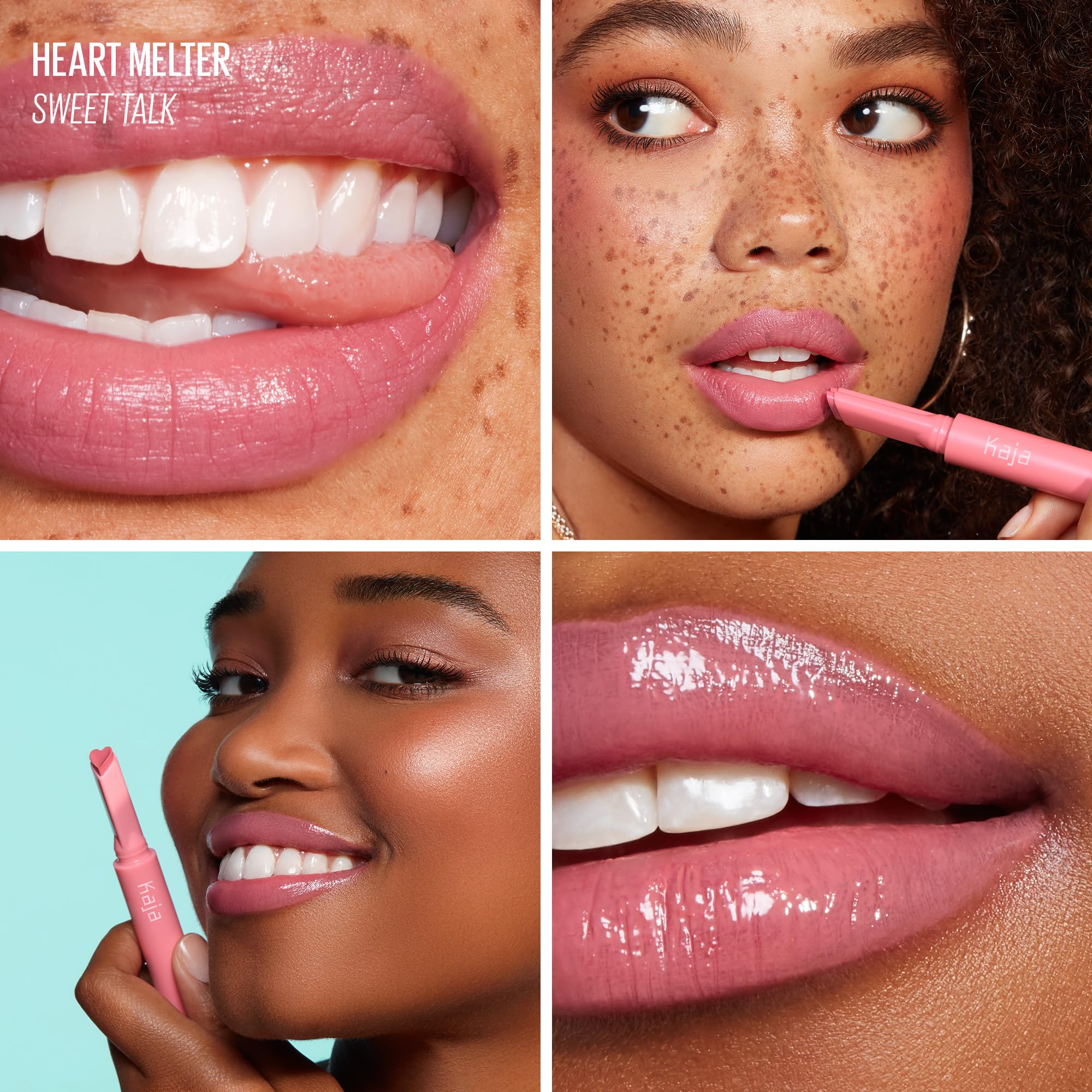 KAJA Lip Gloss Heart Melter | High-Shine Gloss in Bubblegum Pink Sweet Talk 02 | 0.04 Oz