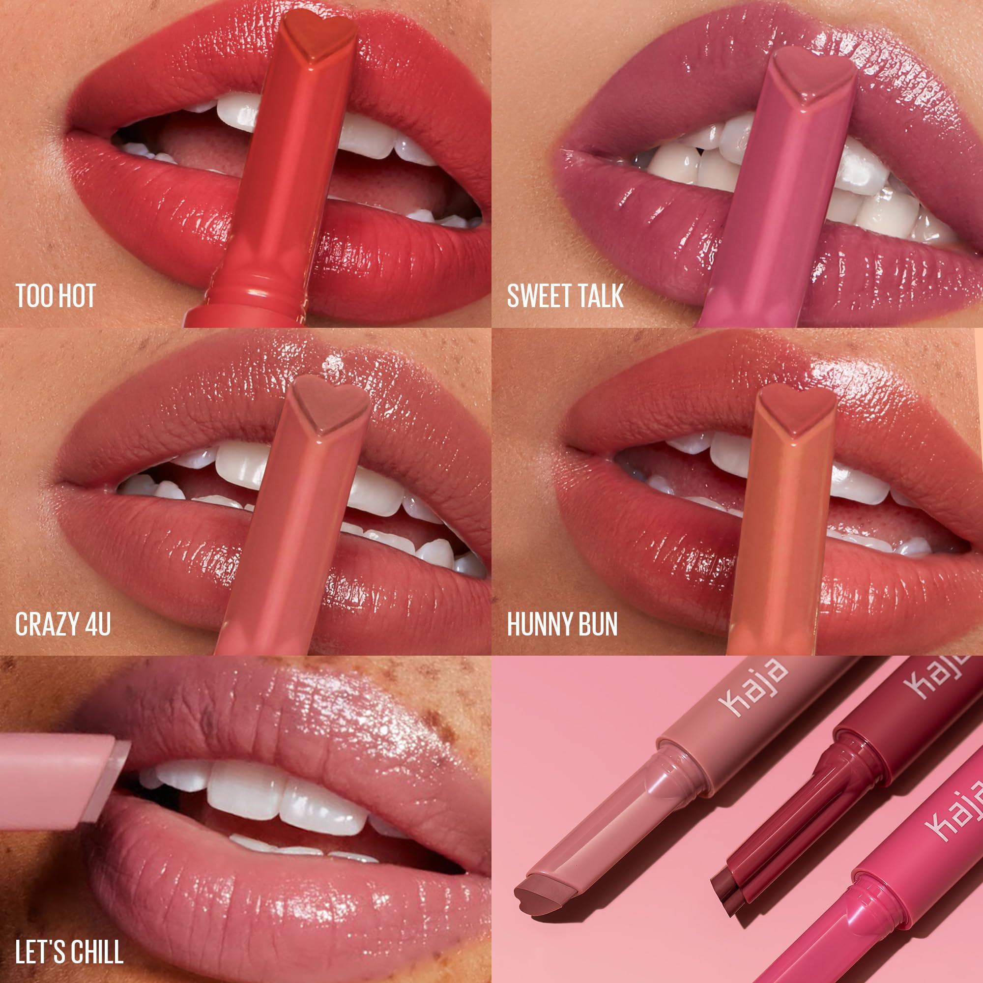 KAJA Lip Gloss Heart Melter | High-Shine Gloss in Bubblegum Pink Sweet Talk 02 | 0.04 Oz