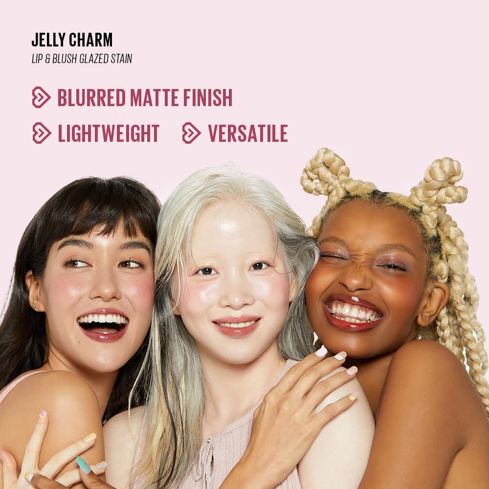 KAJA Jelly Charm 01 Cherry Spritz Lip & Blush Glazed Keychain Stain | Hydrating, Long-Lasting Tint