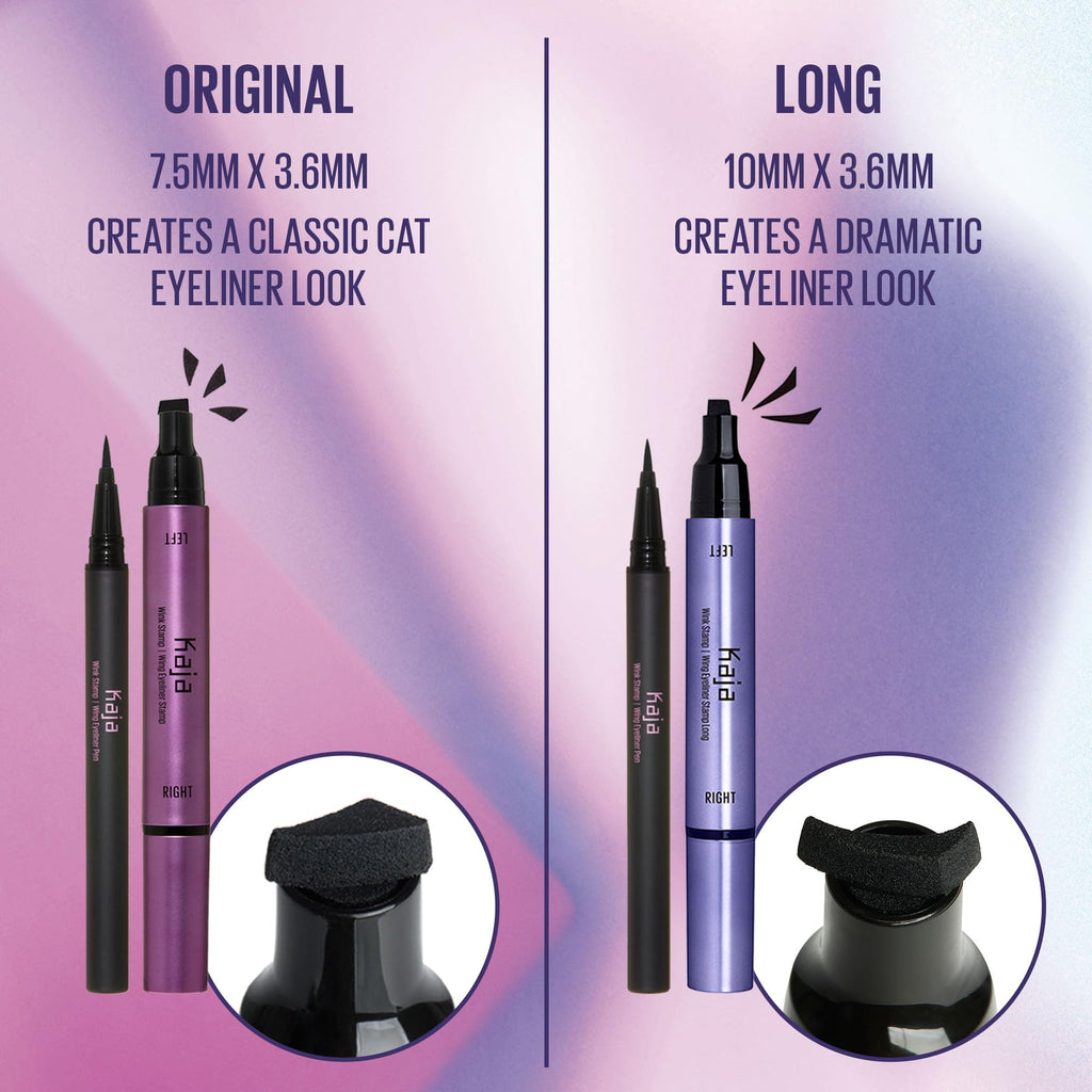KAJA Winged Eyeliner Set: Wink Stamp Original | Avocado Extract, Waterproof, Matte Finish