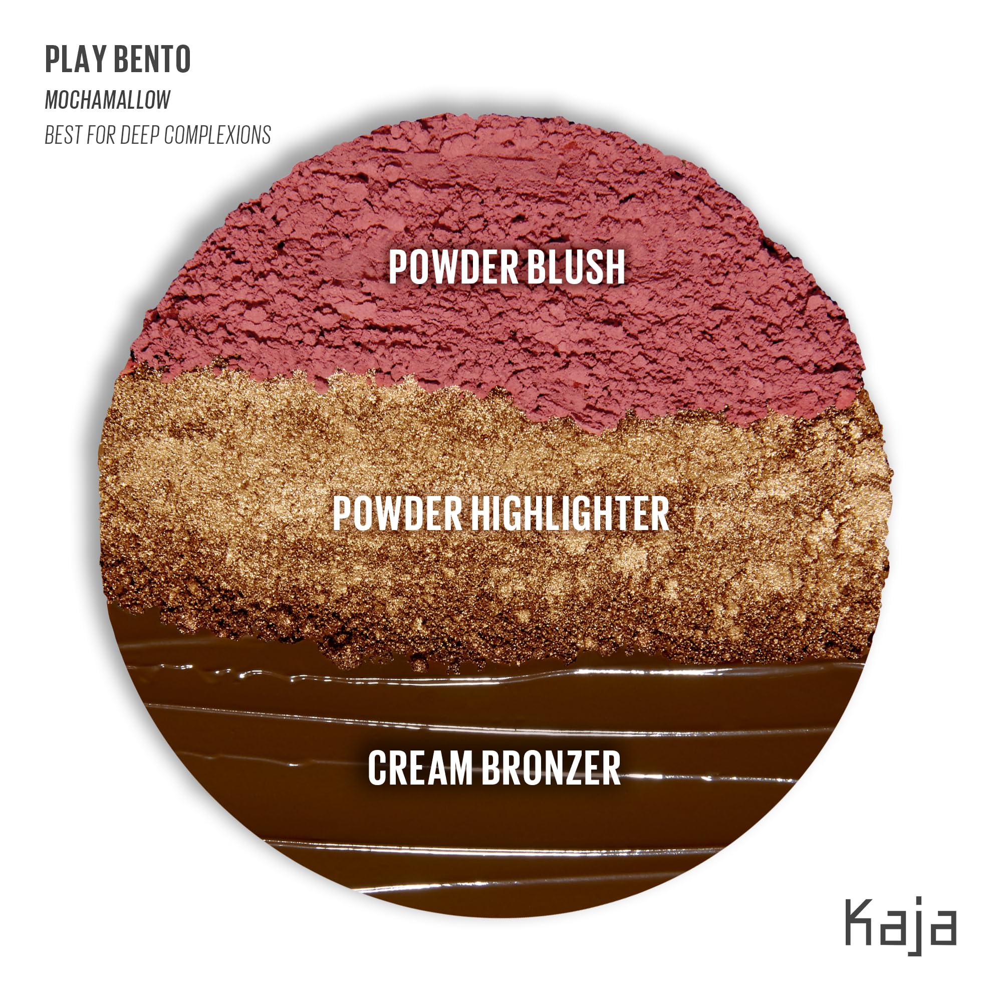 KAJA Play Bento Mochamallow 3-Color Palette — Blusher, Highlighter & Cream Bronzer