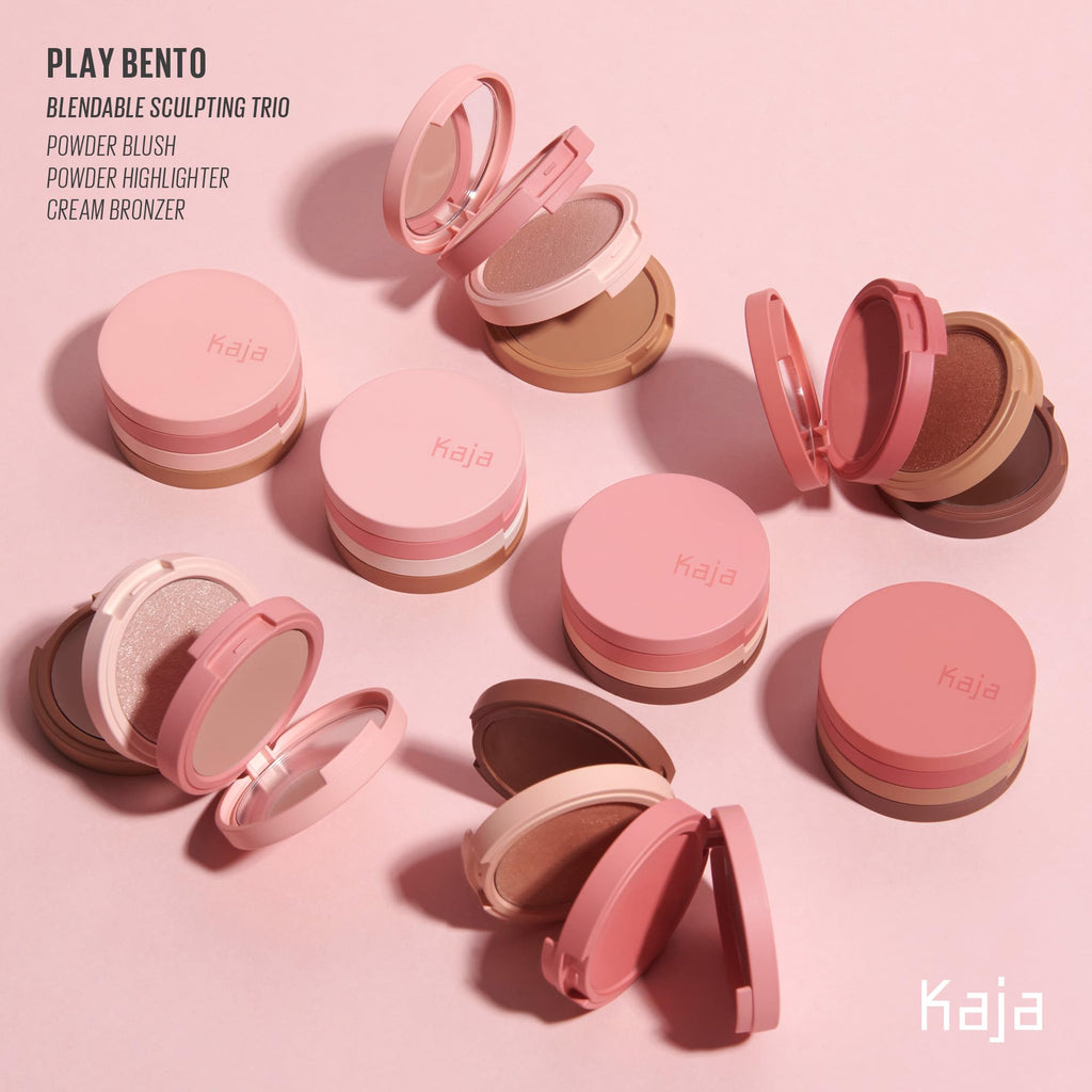 KAJA Play Bento Mochamallow 3-Color Palette — Blusher, Highlighter & Cream Bronzer