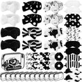 Kajaia 48-Pcs Sleepover Spa Party Supplies – Headbands, Eye Masks, Scrunchies & Toiletry Bags (Black Laser)