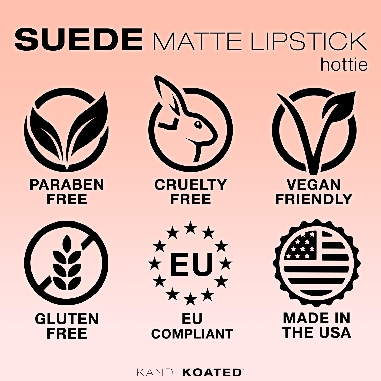Kandi Koated Suede Matte Lipstick Hottie – Bright Cool Pink Matte, Cruelty-Free, Paraben-Free