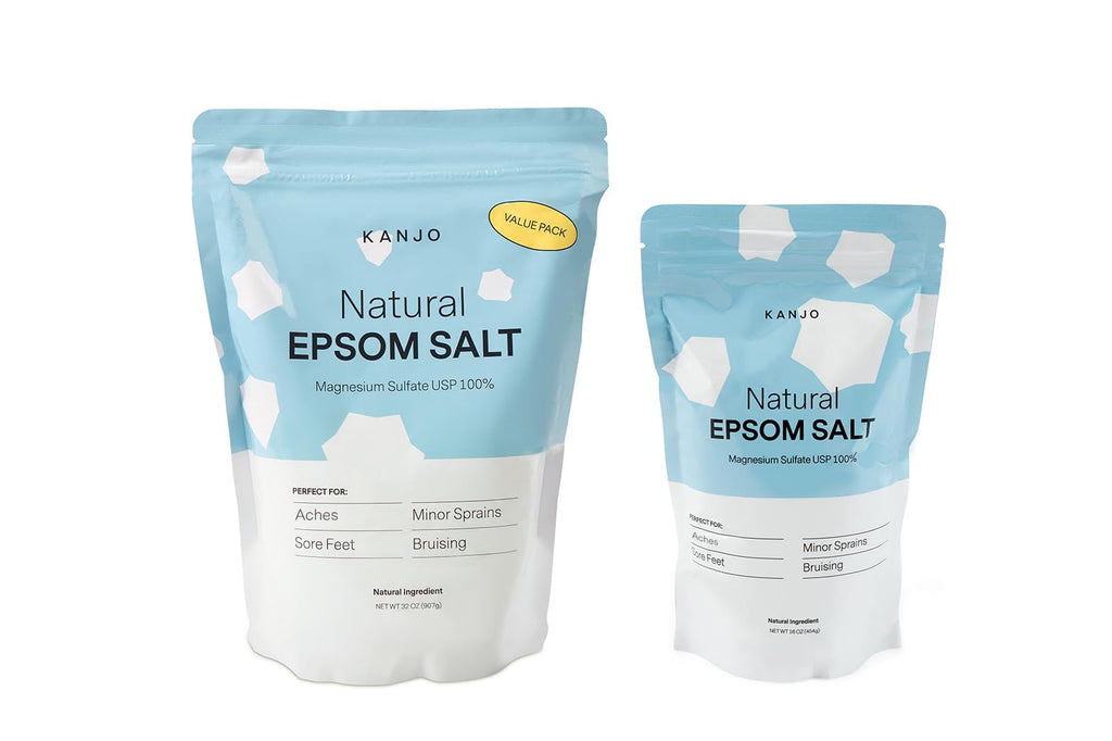 Kanjo Natural Epsom Salt – 16oz USP Magnesium Sulfate Bath Salt for Muscle Recovery & Relaxation