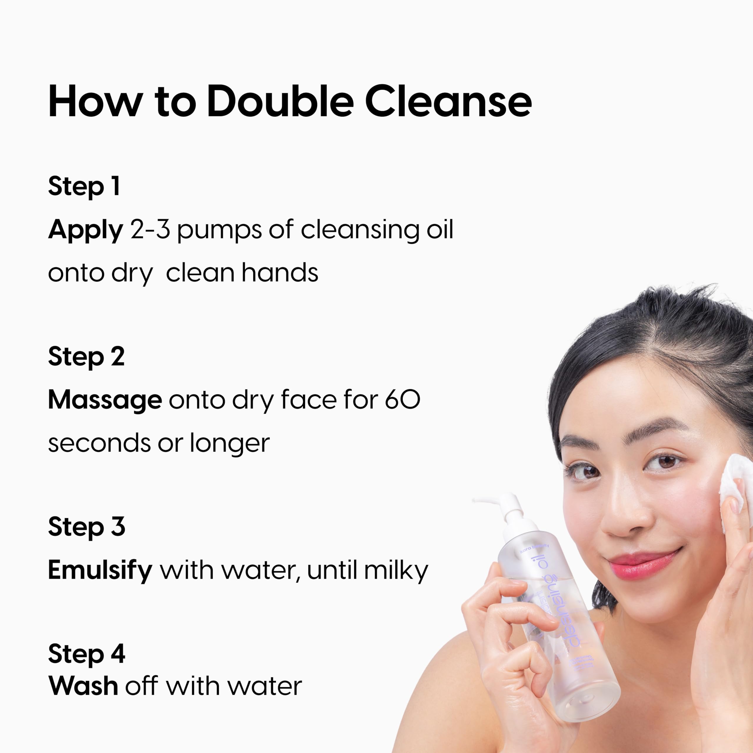 Kara Beauty Radiant Cleansing Oil – Gentle Korean Makeup Remover & Facial Cleanser
