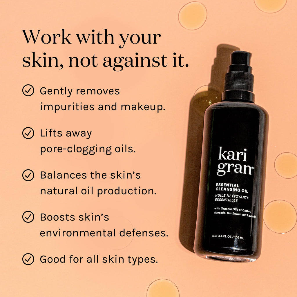 Kari Gran Essential Cleansing Oil | Organic Hydrating Cleanser for All Skin Types