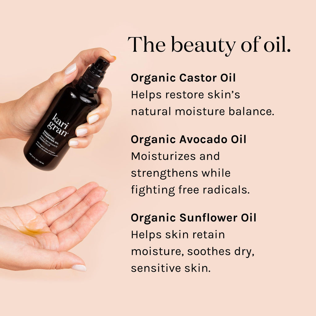 Kari Gran Essential Cleansing Oil | Organic Hydrating Cleanser for All Skin Types