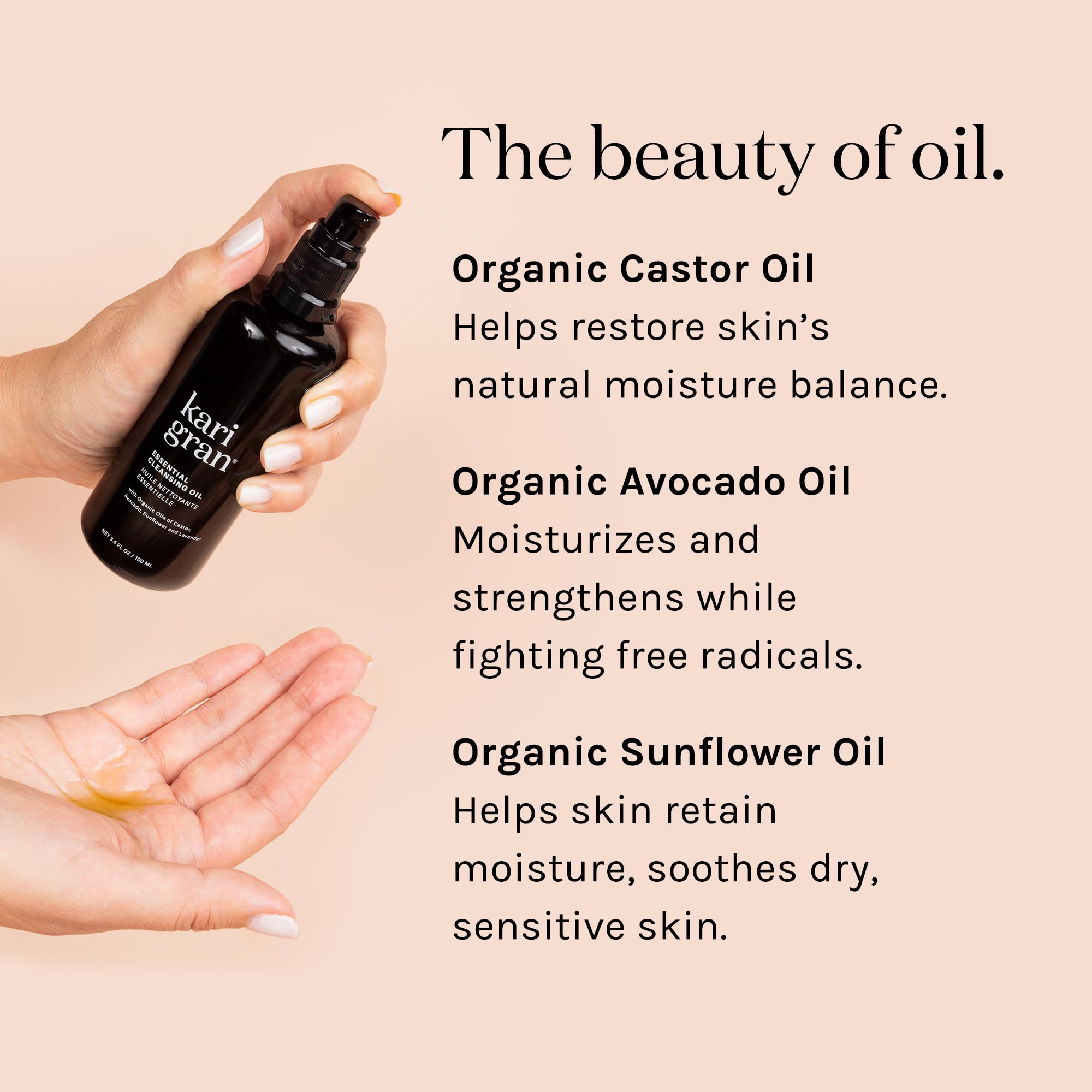 Kari Gran Essential Cleansing Oil | Organic Hydrating Cleanser for All Skin Types