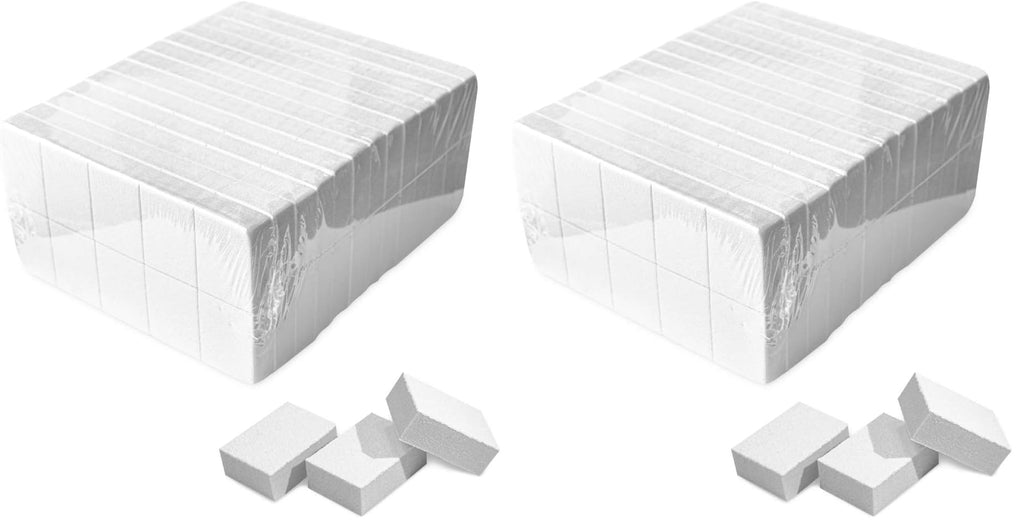 Karlash Nail Mini White Buffer Block — 80/100 Grit, 2-Sided, 130pc Pack (Pack of 2)
