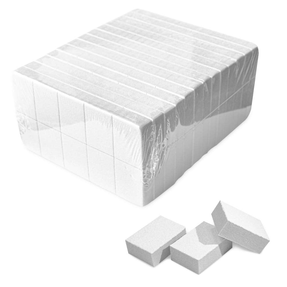 Karlash Nail Mini White Buffer Block – 80/100 Grit, 2-Sided, 130 Count