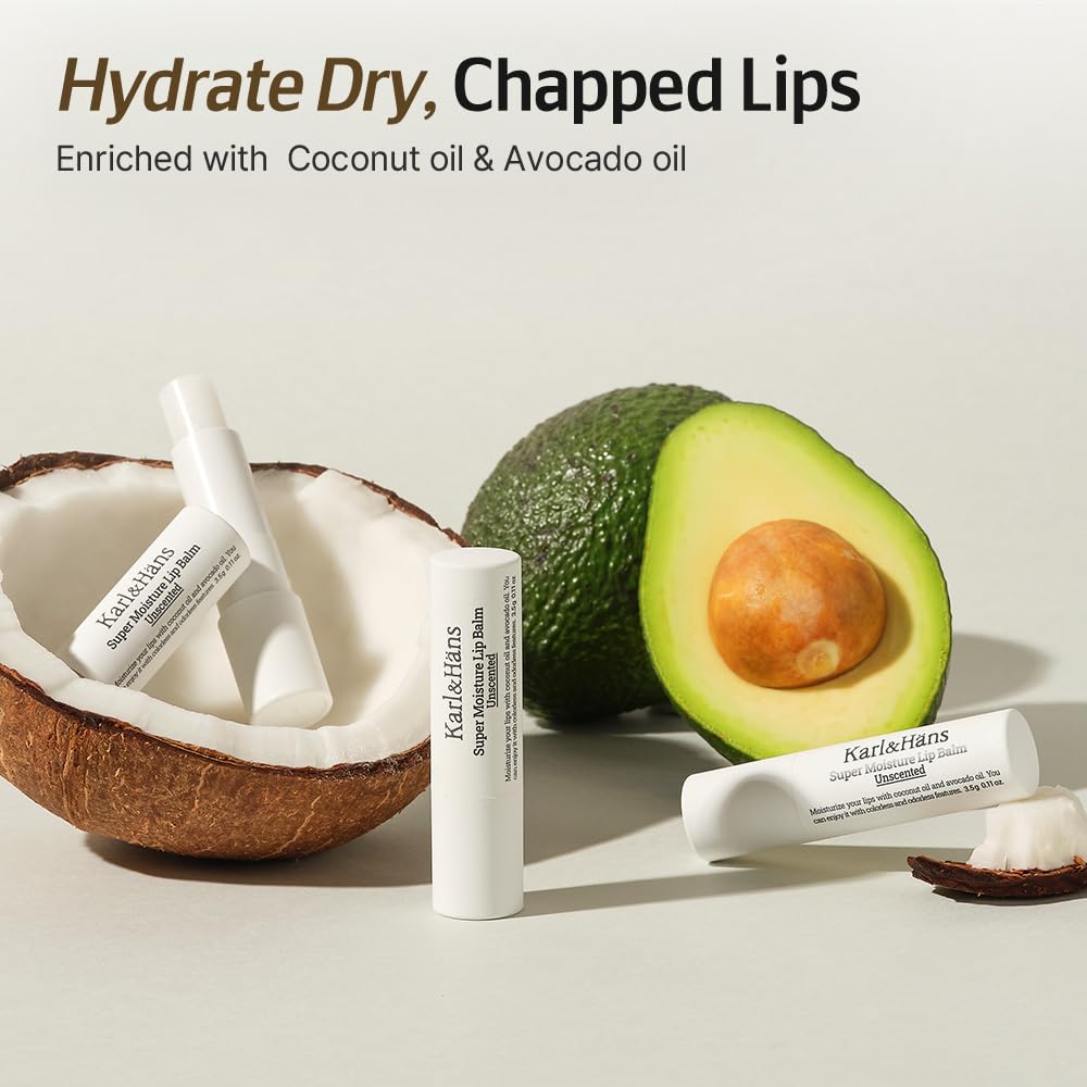 Karl&Häns Super Moisturizing Lip Balm – Unscented with Coconut & Avocado Oil