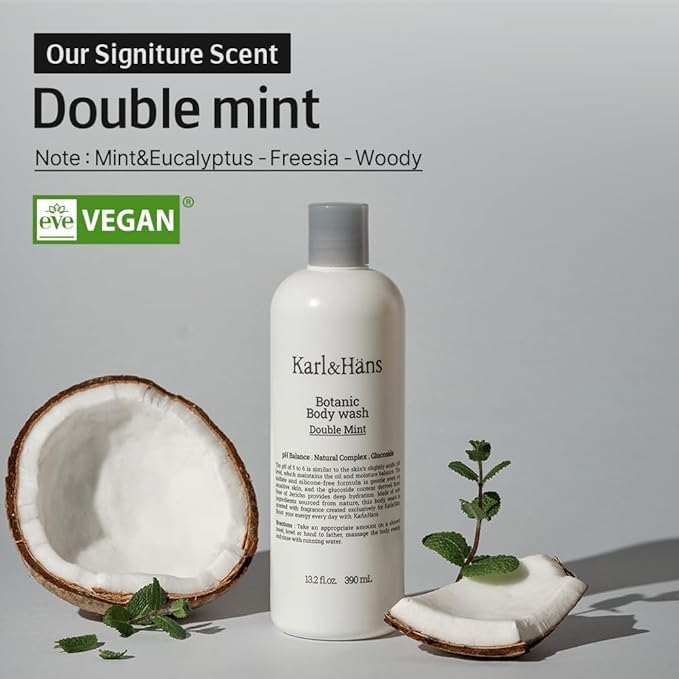 Karl&Häns Botanic Double Mint Vegan Body Wash — Organic & Moisturizing
