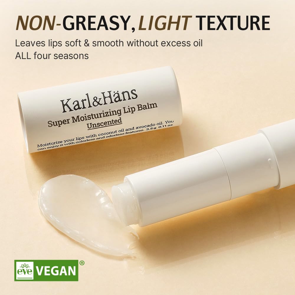 Karl&Häns Super Moisturizing Lip Balm – Unscented with Coconut & Avocado Oil