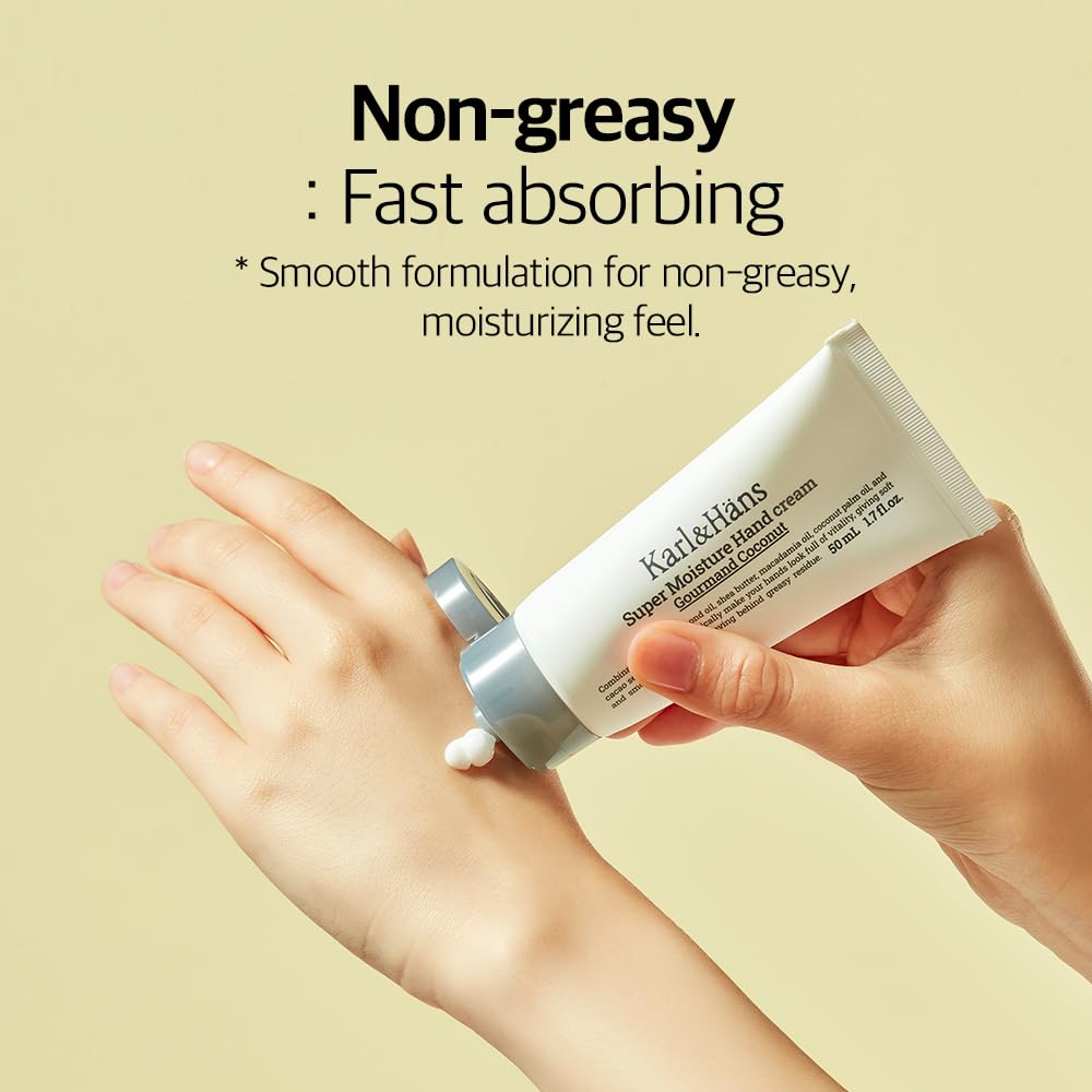 Karl&Häns Coconut Hand Cream – Vegan, Non-Greasy Moisturizer 1.7 oz