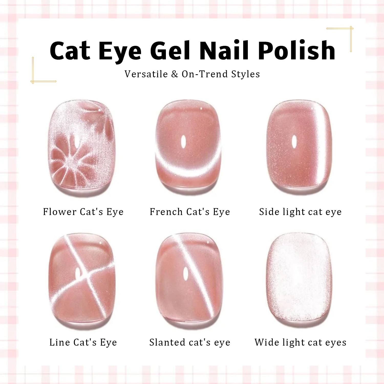 Karroy Cat Eye Gel Nail Polish Set – Magnetic Shimmer Kit (9 Colors) | Soak Off, UV/LED Cured