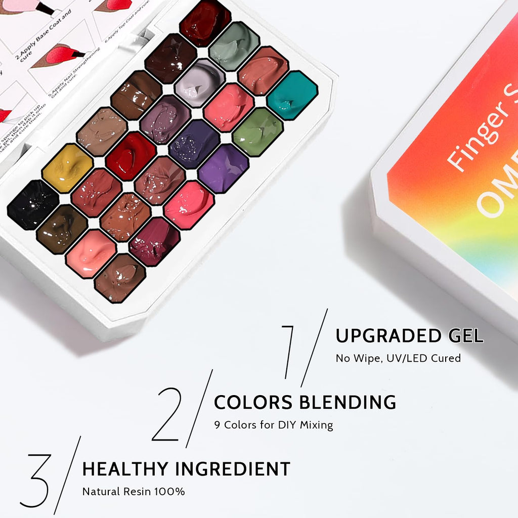 Karroy 24 Colors Sponge Pat Paint Nail Gel – Ombre Nail Art, UV/LED Cure, No Wipe