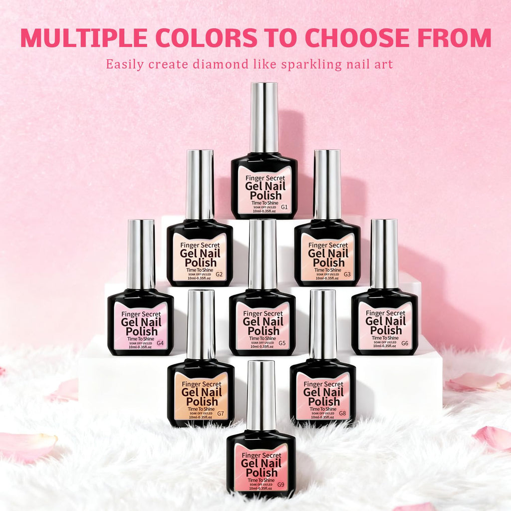Karroy Cat Eye Gel Nail Polish Set – Magnetic Holographic Kit (9 Colors) | Soak Off UV/LED