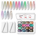 Karroy Glitter Pat Gel Nail Polish Palette – 16 Colors E, Ombre Gradient, No Wipe, UV/LED Cured