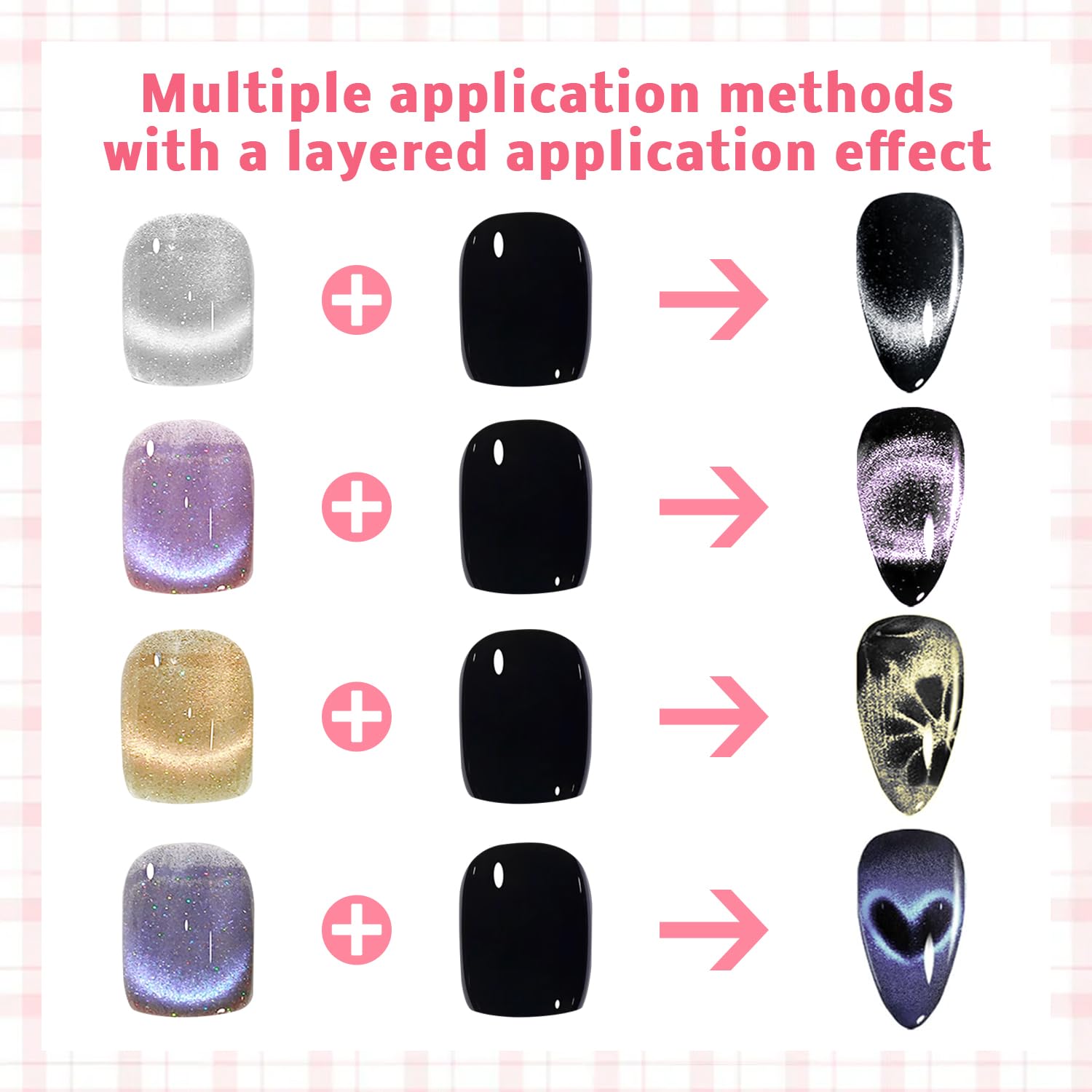 Karroy Cat Eye Gel Nail Polish Set – 9-Color Holographic Magnetic Kit, Soak-Off, UV/LED