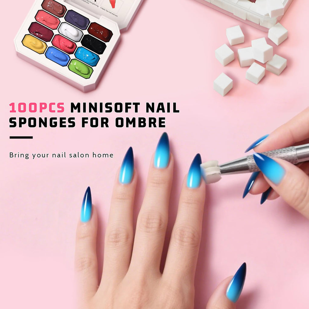 Karroy Sponge Pat Gel Nail Polish Palette – 12-Color Ombre Set, UV/LED