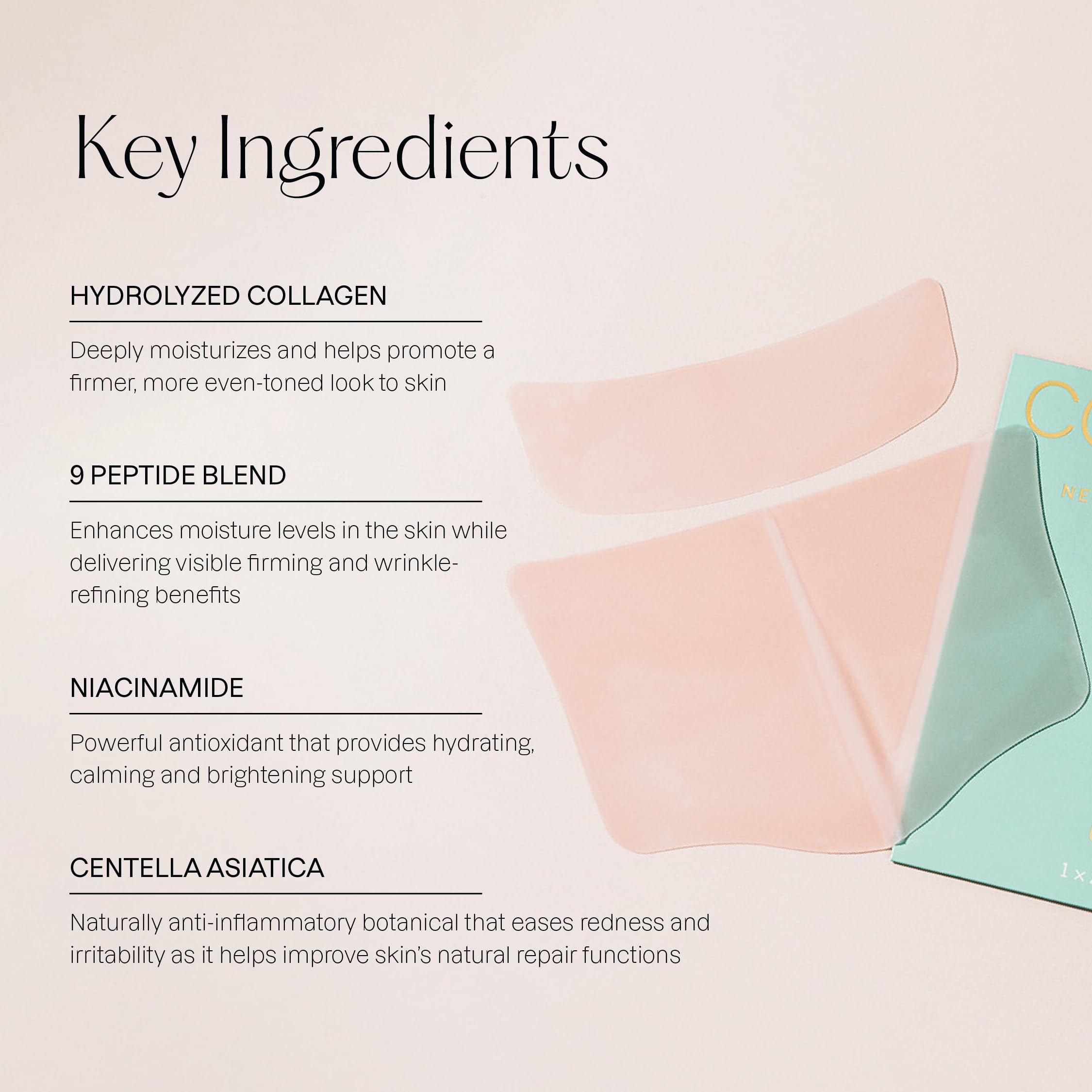 Karuna Collagen Neck & Chest Hydrogel Mask 1-Pack – Firming & Hydrating K-Beauty Mask with Collagen, Peptides & Niacinamide