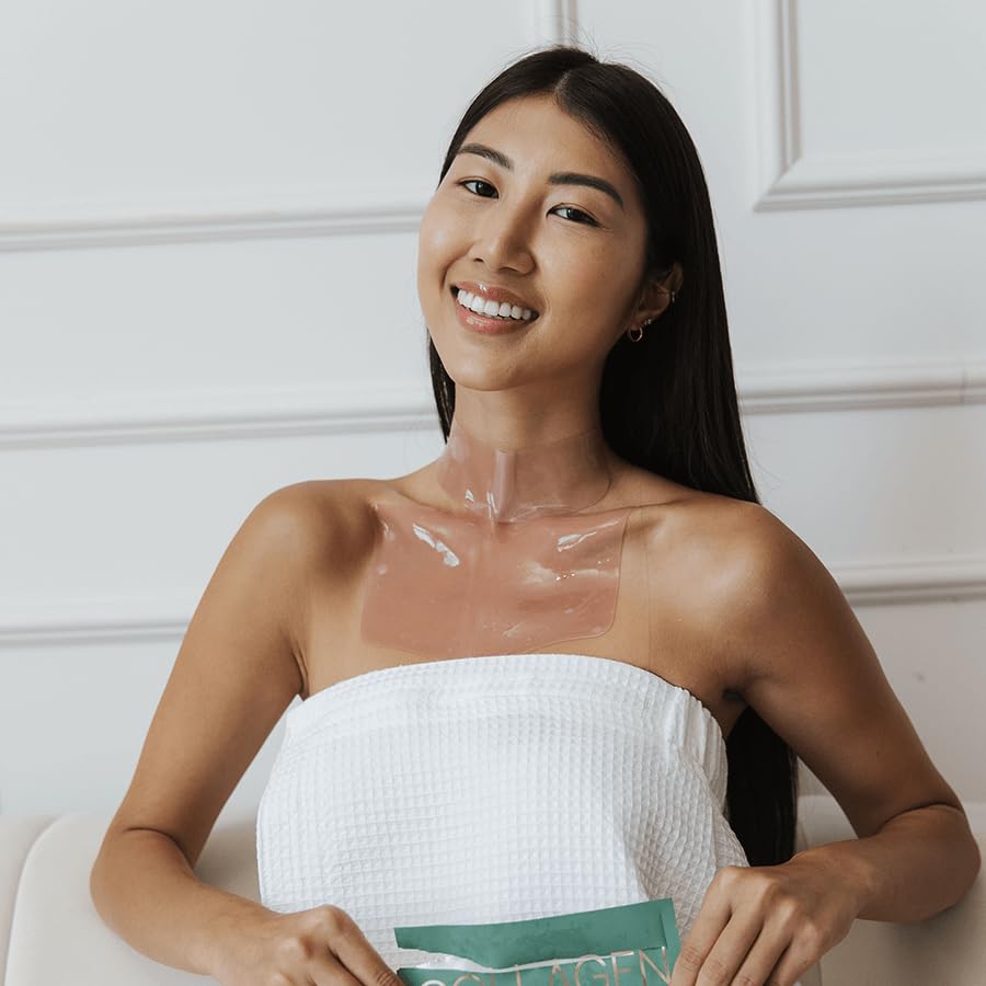 Karuna Collagen Neck & Chest Hydrogel Mask 1-Pack – Firming & Hydrating K-Beauty Mask with Collagen, Peptides & Niacinamide