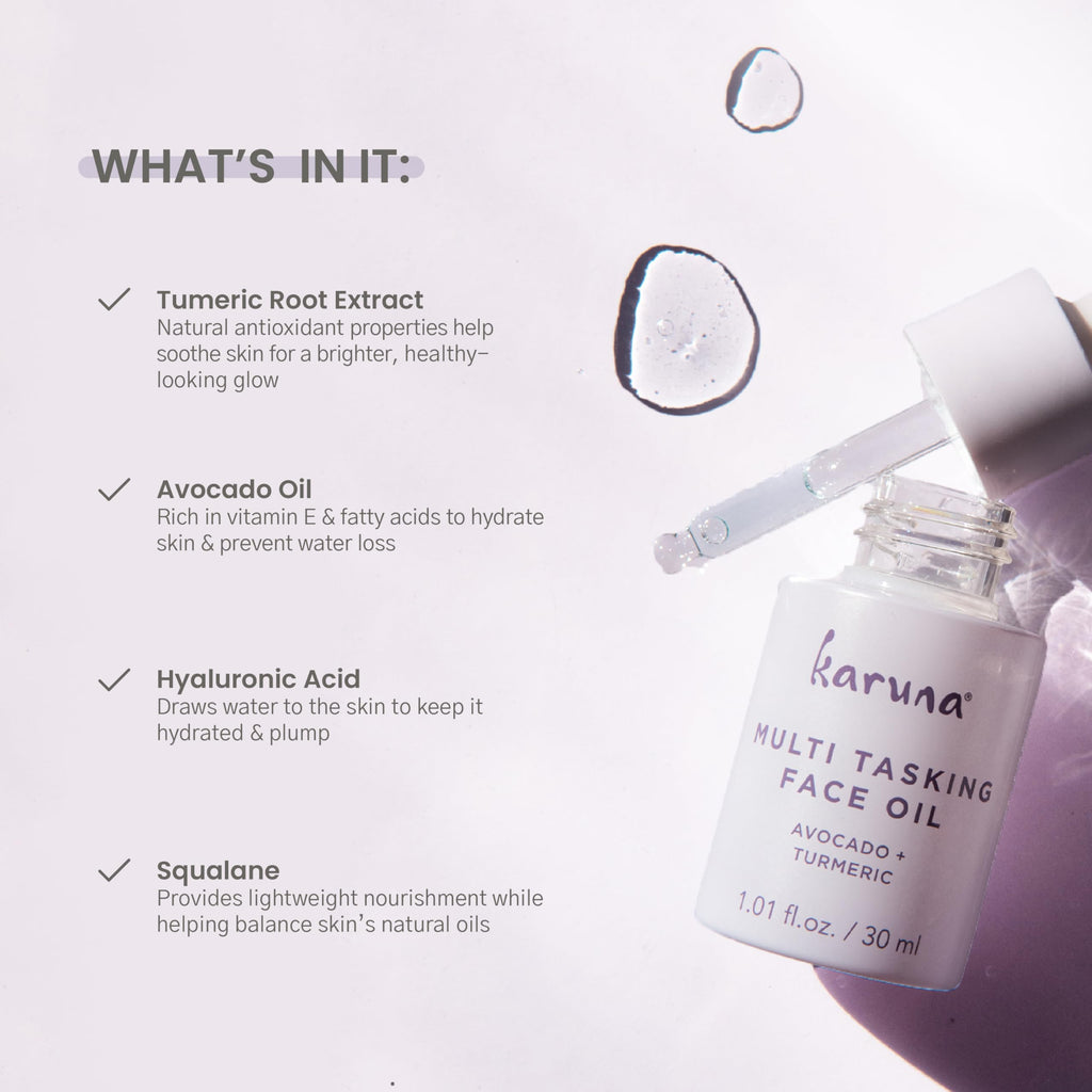 Karuna Skin Multi Tasking Face Oil – Hydrating Facial Oil for All Skin Types | 30 ml