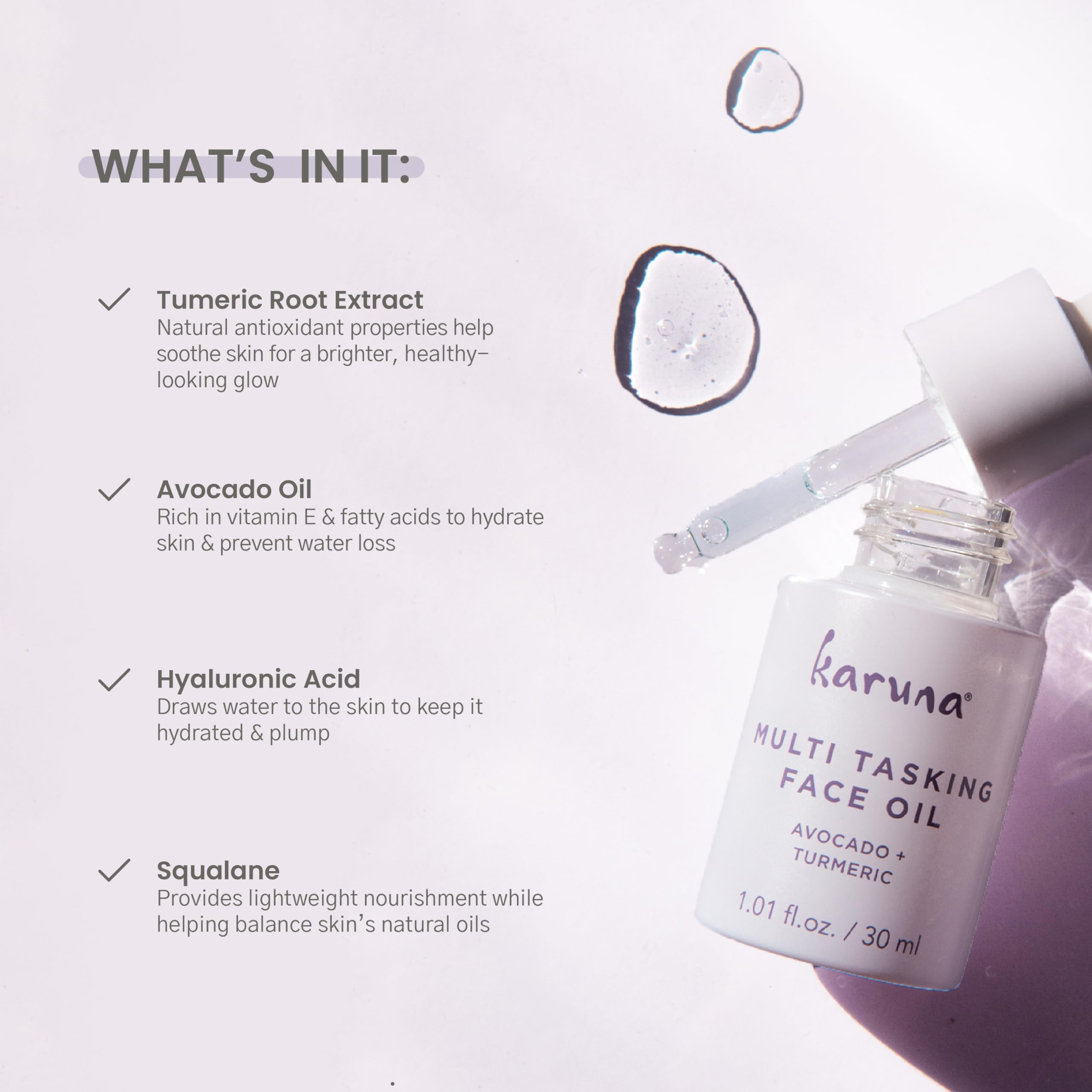 Karuna Skin Multi Tasking Face Oil – Hydrating Facial Oil for All Skin Types | 30 ml