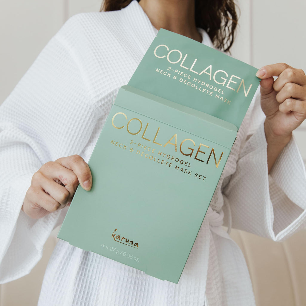 Karuna Collagen Neck & Chest Hydrogel Mask 1-Pack – Firming & Hydrating K-Beauty Mask with Collagen, Peptides & Niacinamide
