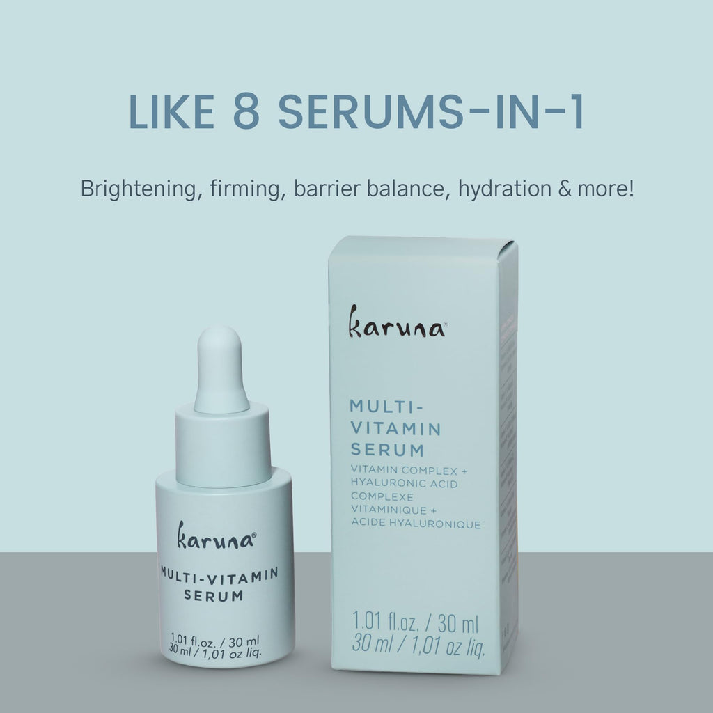 Karuna Skin Multi-Vitamin Day & Night Serum – Vitamins A, B3, B5, B6, C & E, Niacinamide, 30 ml