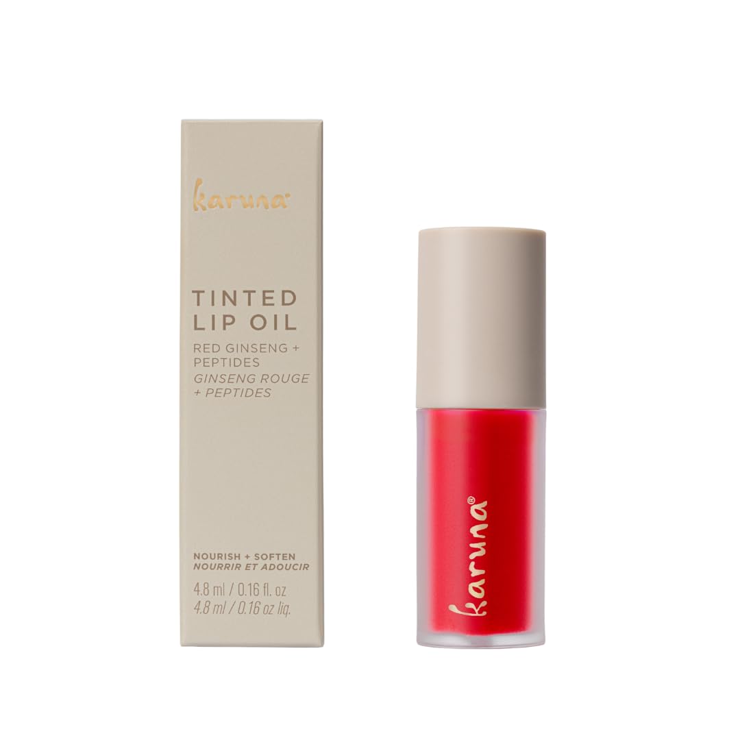 Karuna Skin Tinted Lip Oil Embrace — Hydrating Vegan Lip Tint with Peptides
