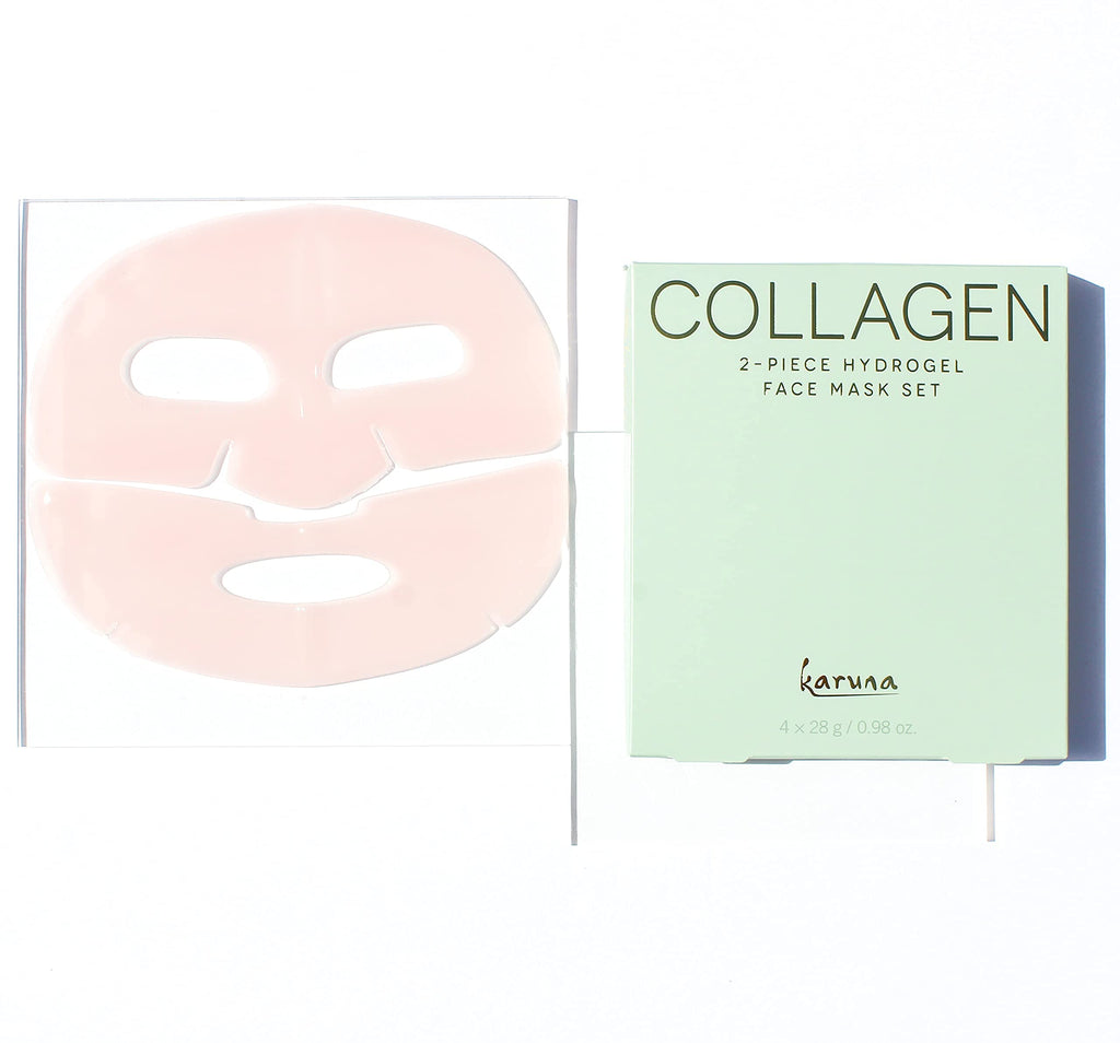 Karuna Skin Collagen Hydrogel Face Masks – 2-Piece, Hydrating & Age-Defying (4 Pack)