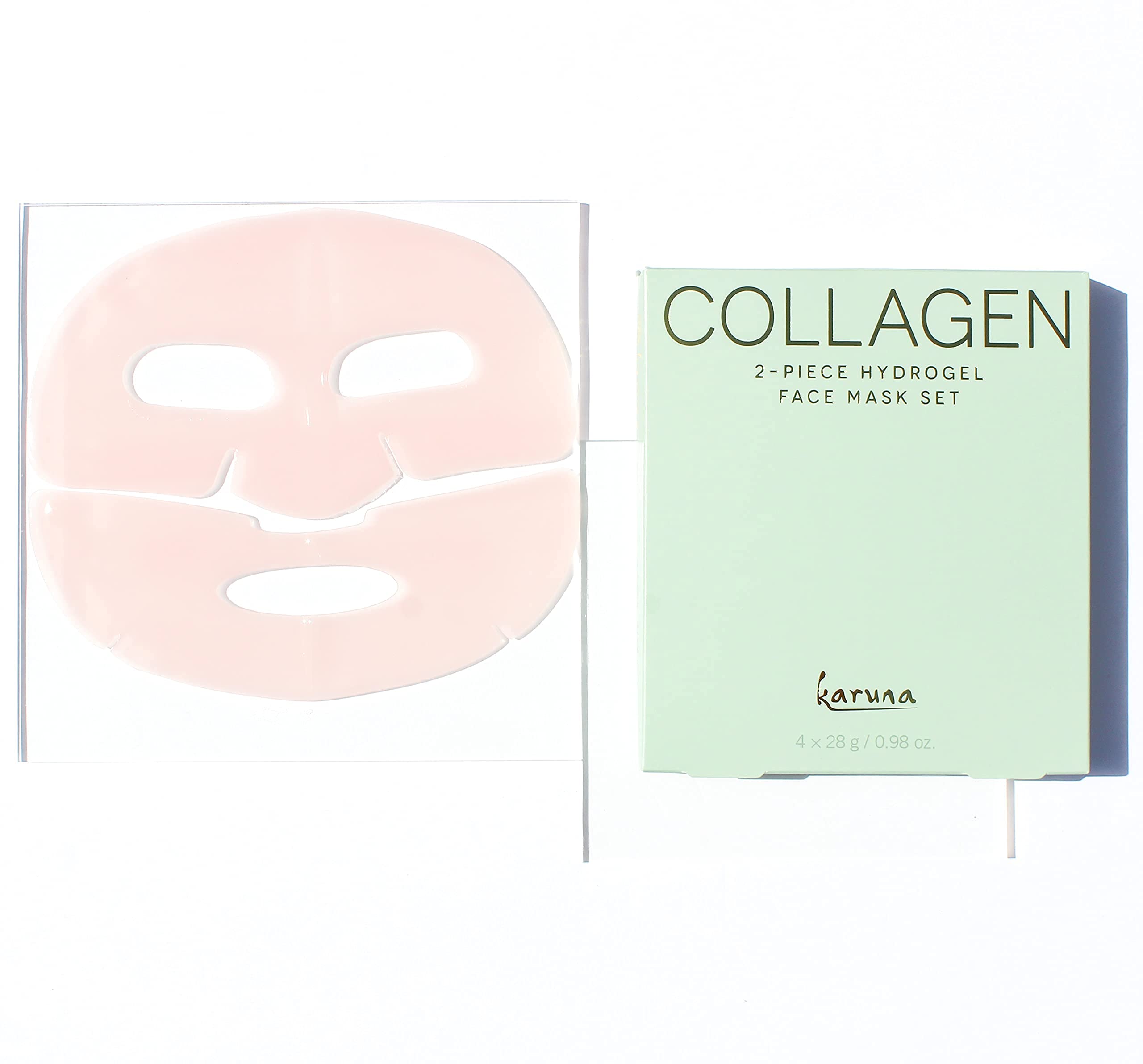 Karuna Skin Collagen Hydrogel Face Masks – 2-Piece, Hydrating & Age-Defying (4 Pack)