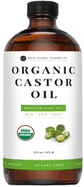 Kate Blanc Cosmetics Castor Oil – Organic, Cold-Pressed 16oz for Lashes, Hair & Skin