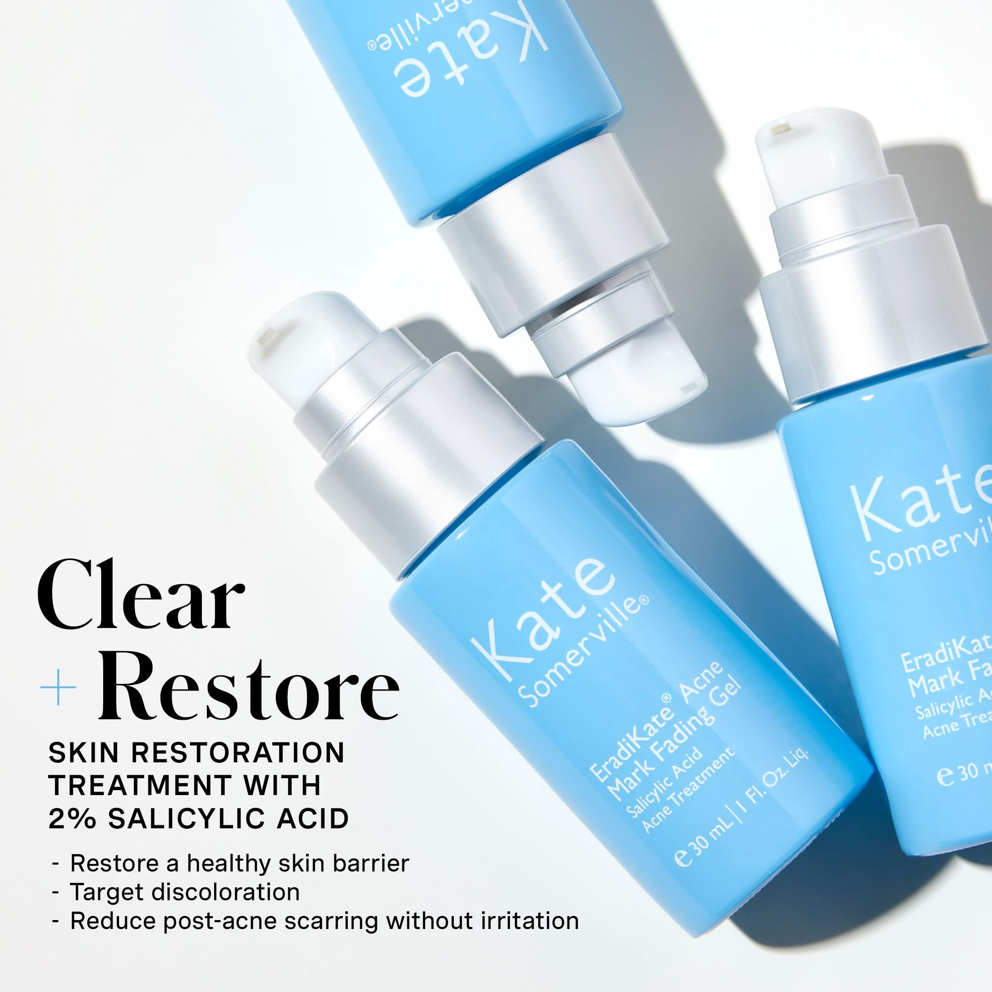 Kate Somerville EradiKate Acne Mark Fading Gel – Salicylic Acid Acne Treatment, 1 Fl Oz