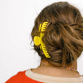 KAXI Hold Everything Midi Hair Claw - 44-Teeth Strong Clip, Neon Yellow