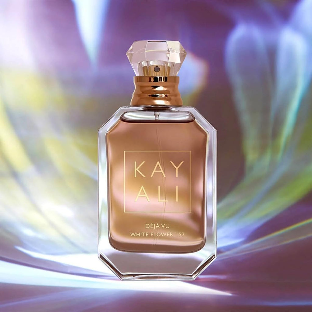 Kayali Huda Beauty Deja Vu White Flower 57 EDP 0.3 oz | Warm Florals with Jasmine, Gardenia & Vanilla