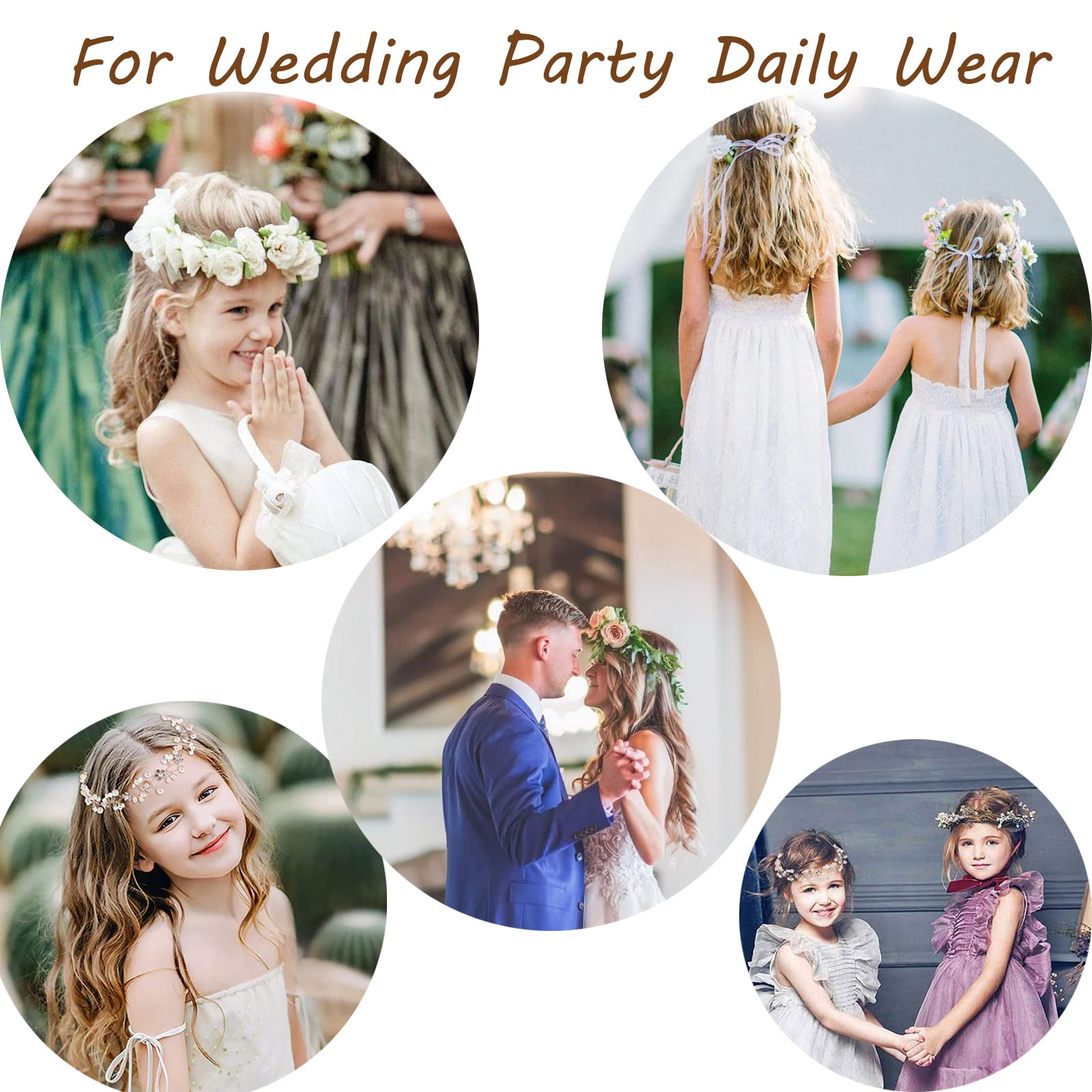 Kayzon Kids Wedding Hair Headpiece - Blue Princess Flower Pearl Headband