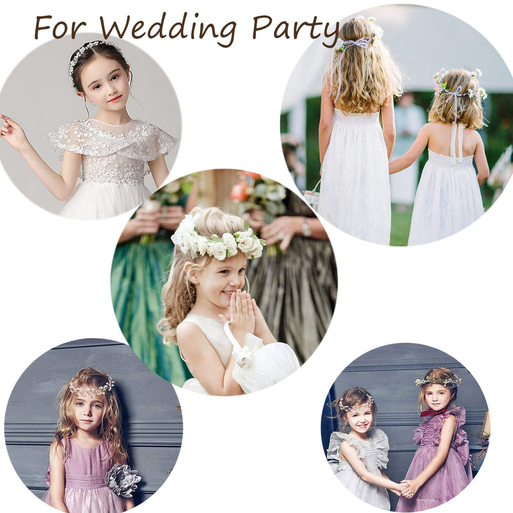 KAYZON Kids Flower Girl Pearl Headband - Pink Princess Hair Accessory for Weddings