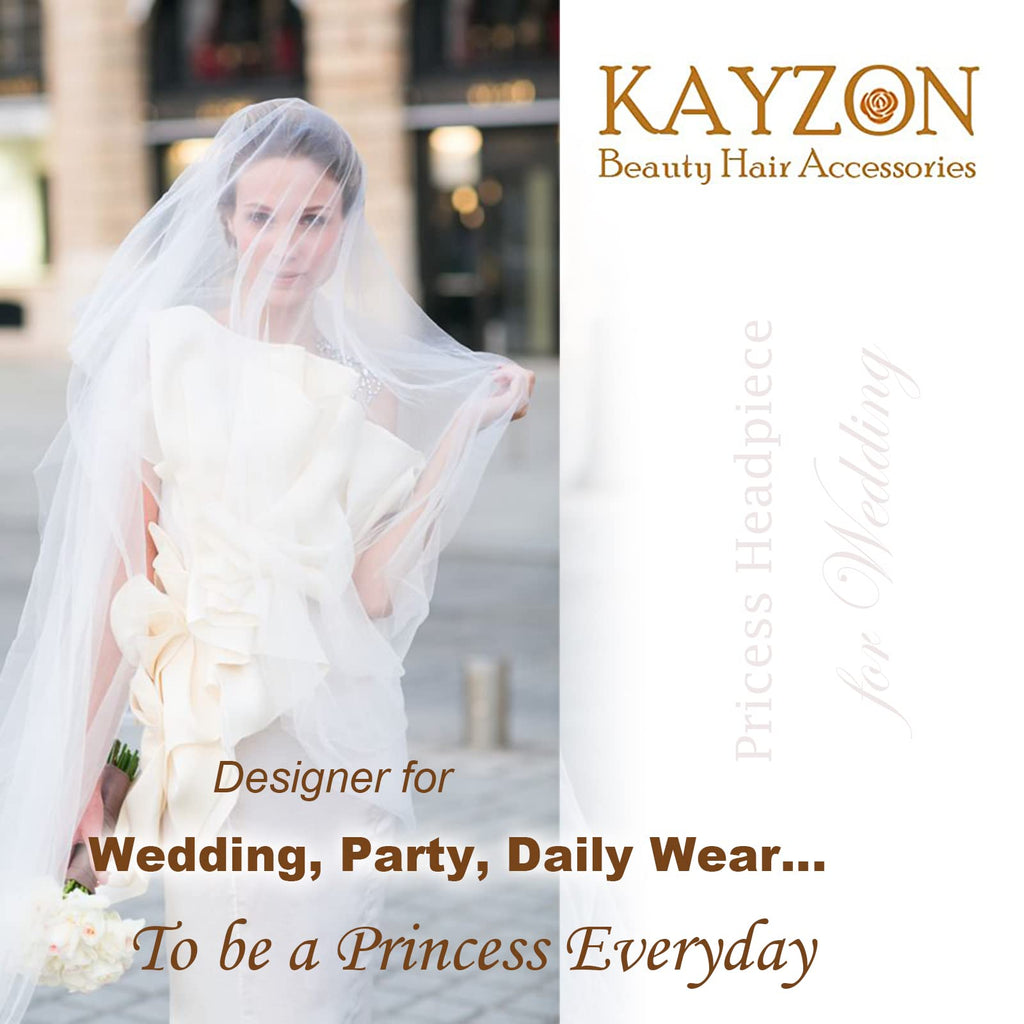 KAYZON Kids Flower Girl Pearl Headband - Pink Princess Hair Accessory for Weddings