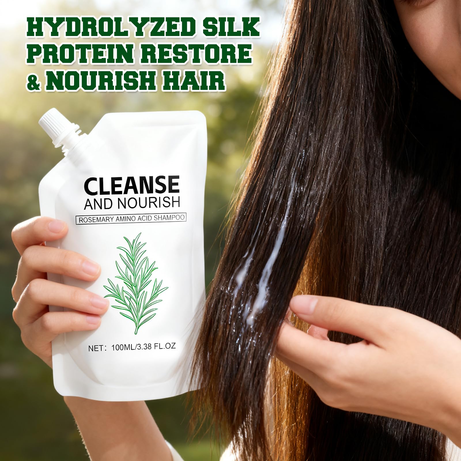 KEBEGE Rosemary Amino Acid Shampoo – Strengthen Roots for Thinning Hair (2 Pack)