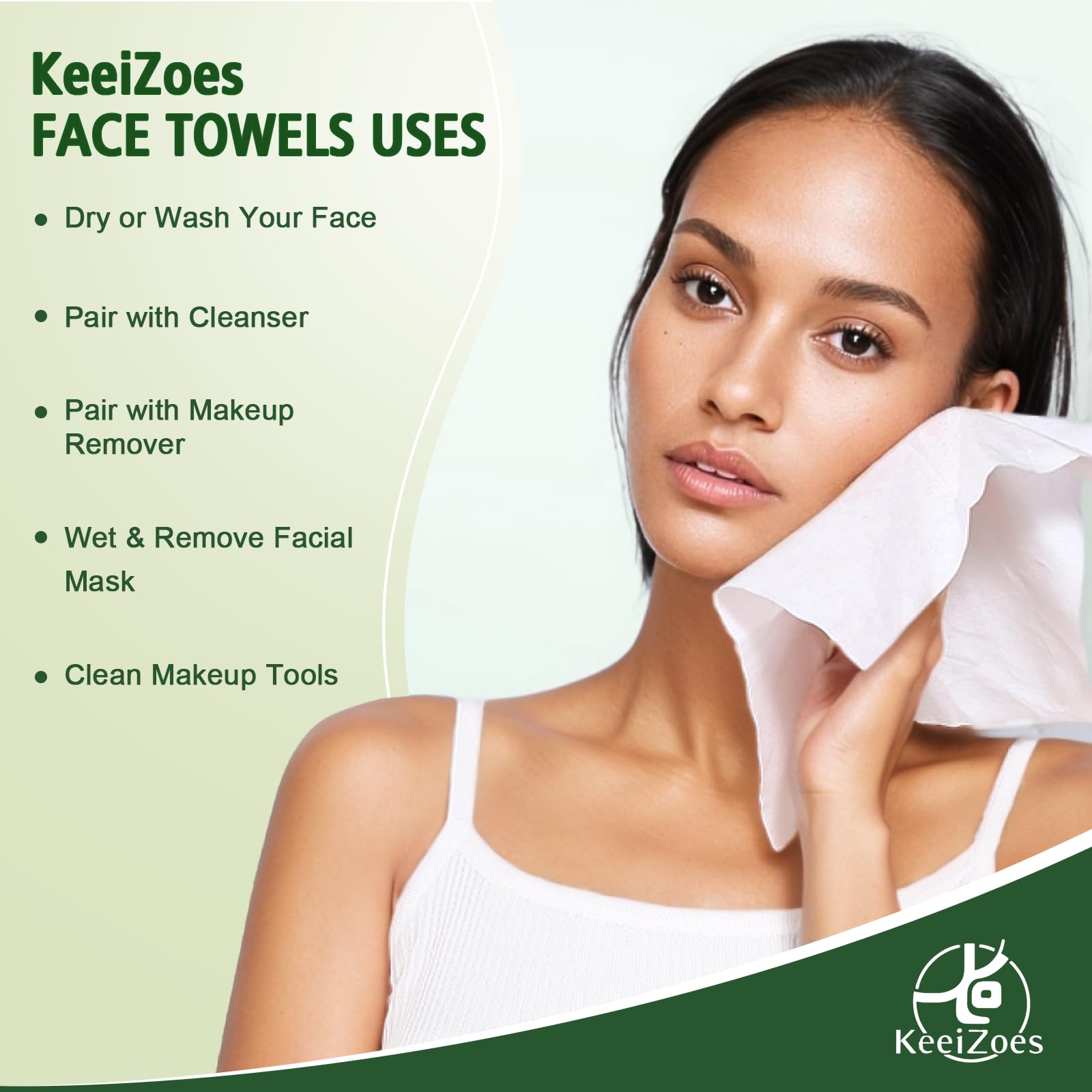KeeiZoes Disposable Face Towels 600 Count – Biodegradable, Ultra-Soft & Thick for Sensitive Skin