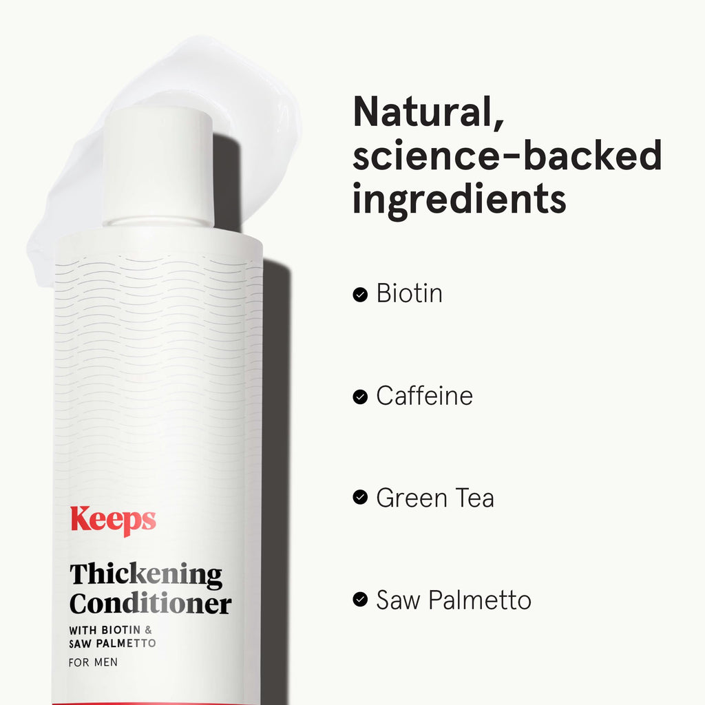 Keeps Hair Thickening Conditioner for Men — Fuller, Thicker Hair (8 oz) | Biotin, Caffeine, Saw Palmetto
