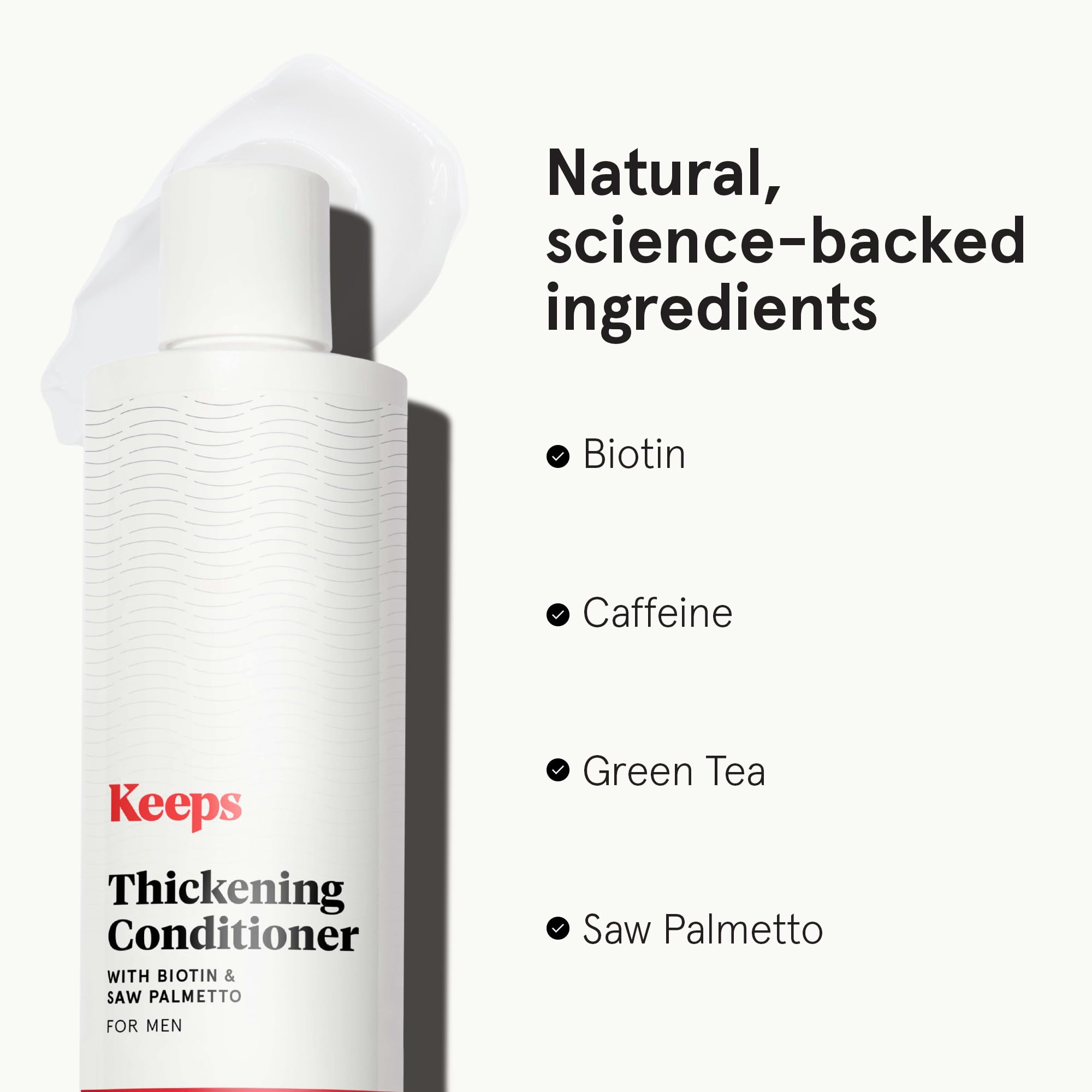 Keeps Hair Thickening Conditioner for Men — Fuller, Thicker Hair (8 oz) | Biotin, Caffeine, Saw Palmetto