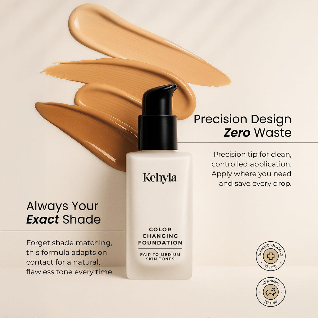 Kehyla Beauty Color Changing Foundation for Mature Skin – Lightweight, Hydrating, Long-Lasting Coverage