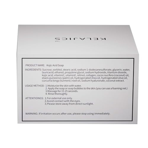 KELAJICS Kojic Acid Soap Bars with Retinol, Collagen & Vitamin C – 3 Pack